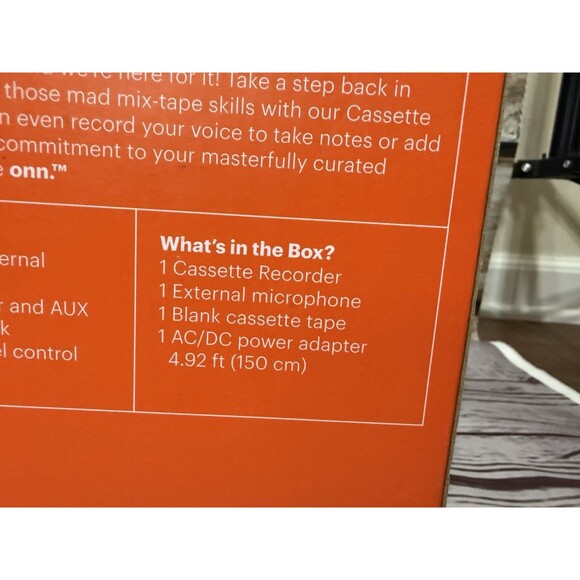 ONN Groove Cassette Recorder Player Built In Speaker Plus Microphone 2 AC/DC - Picture 6 of 8